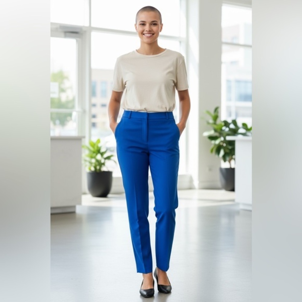 Tahari ASL New Royal Blue Dress Leg Pants Size 2